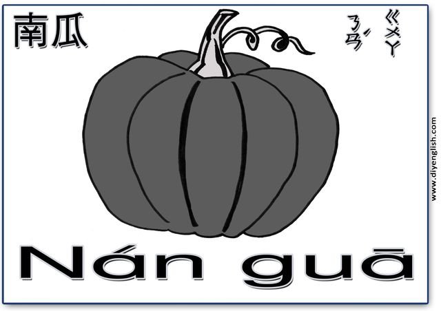 pumpkin – Chinese & Pinyin flashcard