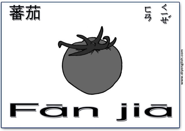 tomato – Chinese & Pinyin flashcard