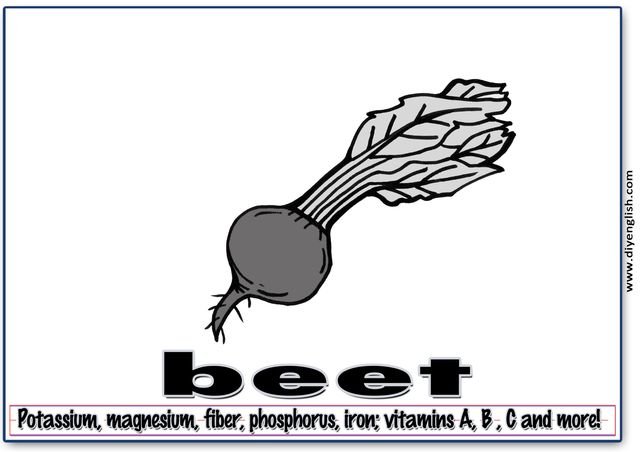 beet – Word & fun-fact sentence flashcard