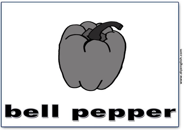 bell pepper – English word flashcard