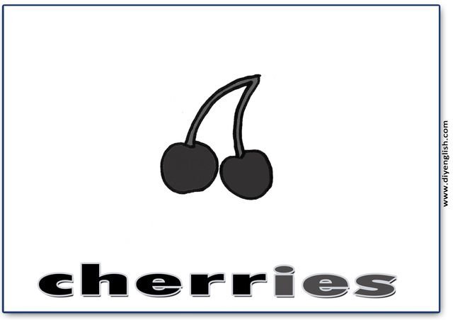 cherries – English word flashcard
