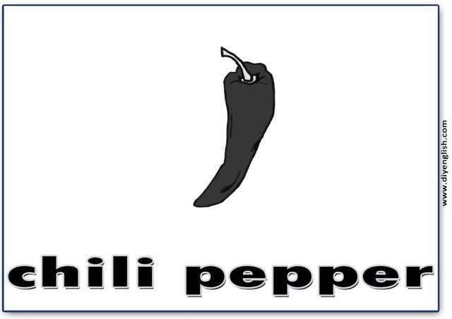 chili pepper – English word flashcard
