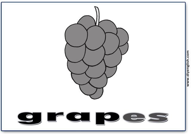 grapes – English word flashcard