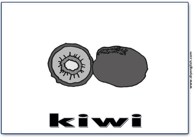 kiwi – English word flashcard