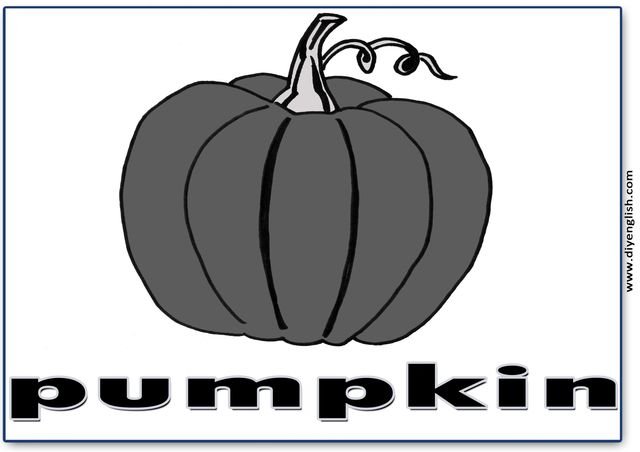 pumpkin – English word flashcard