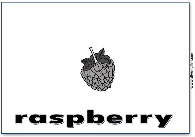 raspberry – English word flashcard