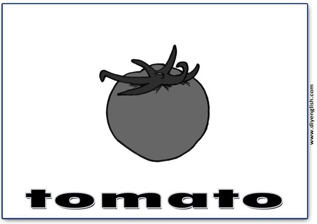 tomato – English word flashcard