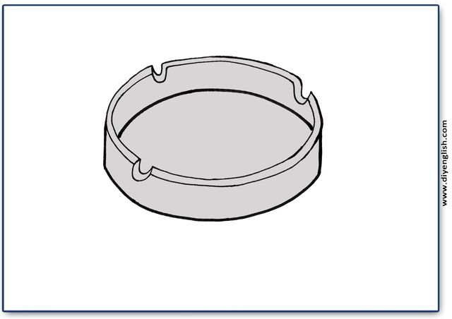 ashtray – Blank – colour & write flashcard