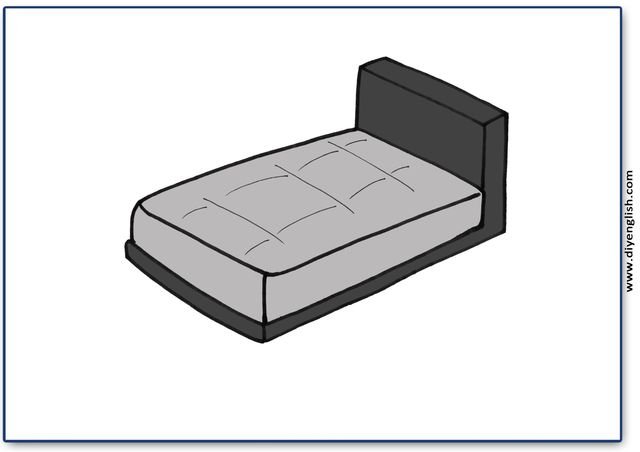 bed – Blank – colour & write flashcard
