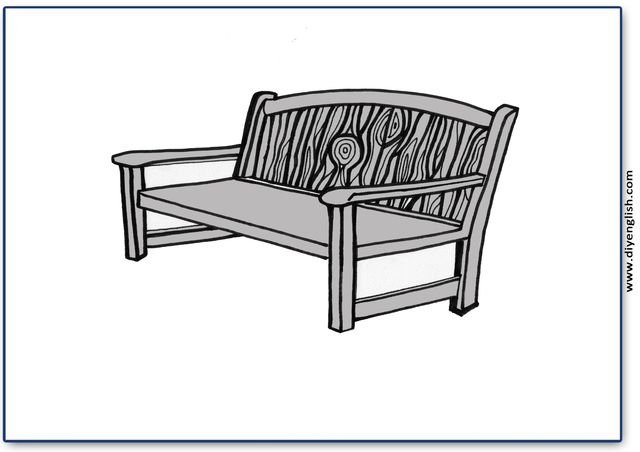 bench – Blank – colour & write flashcard