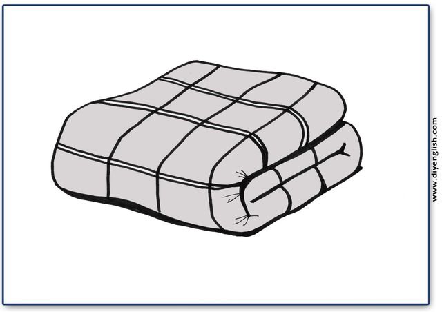 blanket – Blank – colour & write flashcard