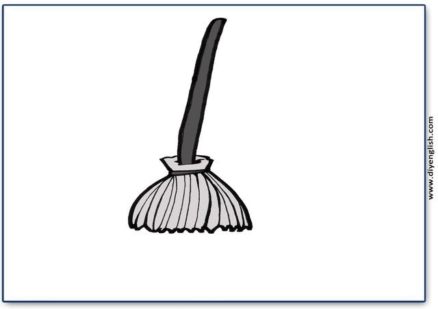 broom – Blank – colour & write flashcard