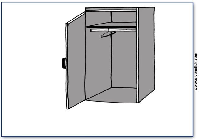 closet – Blank – colour & write flashcard