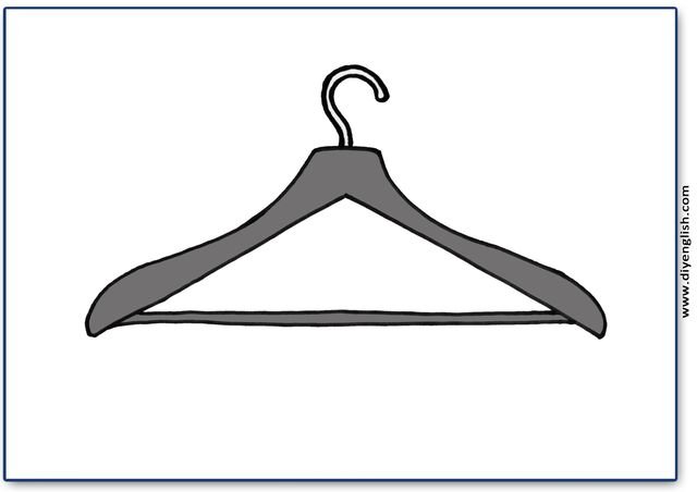 coat hanger – Blank – colour & write flashcard