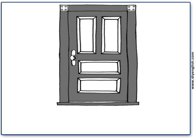 door – Blank – colour & write flashcard