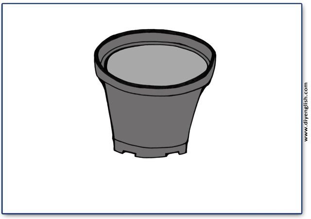 flower pot – Blank – colour & write flashcard
