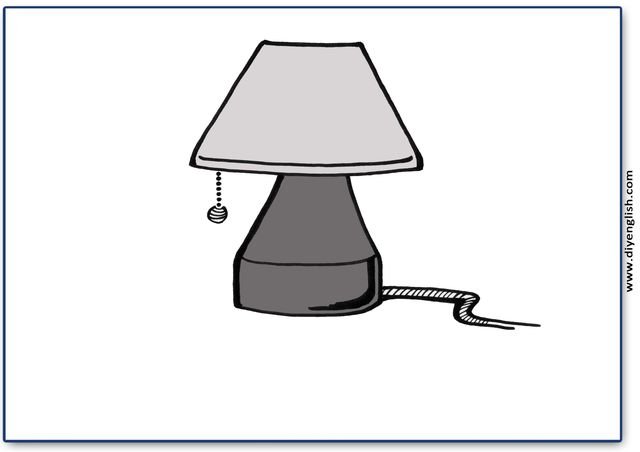 lamp – Blank – colour & write flashcard