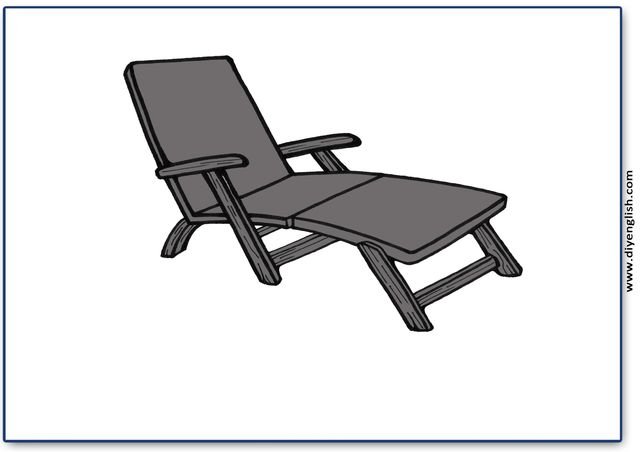 lawn chair – Blank – colour & write flashcard