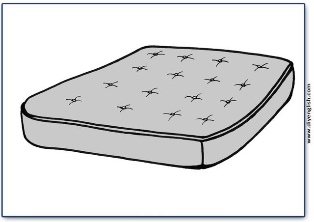 mattress – Blank – colour & write flashcard