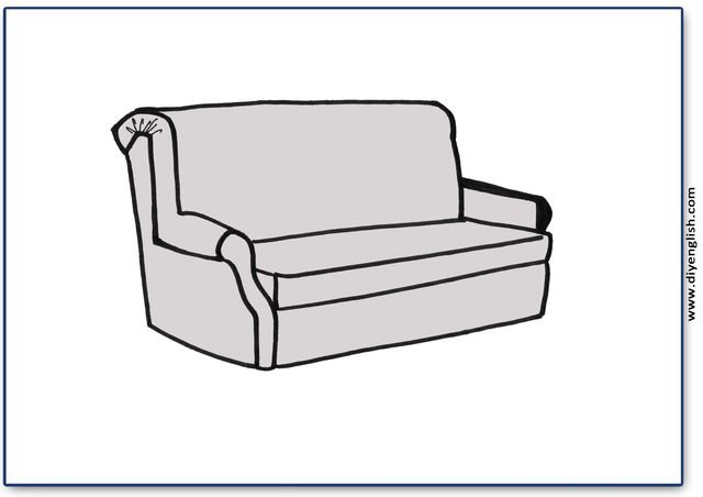 sofa / couch – Blank – colour & write flashcard