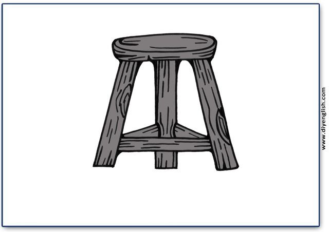 stool – Blank – colour & write flashcard