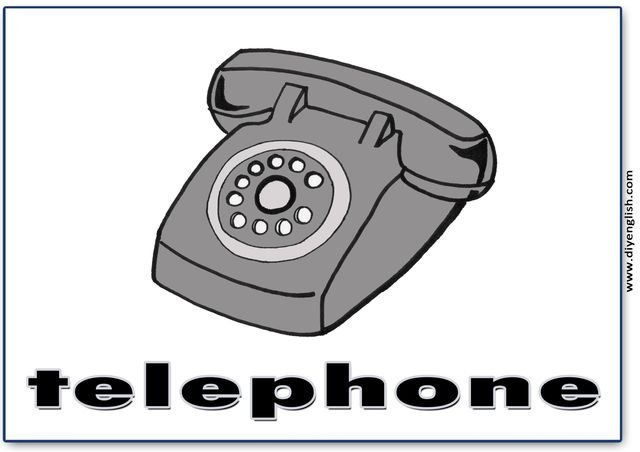 telephone – Blank – colour & write flashcard