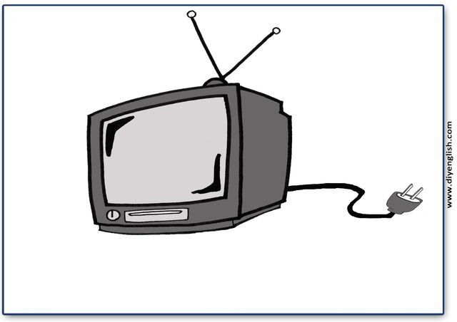 television – Blank – colour & write flashcard