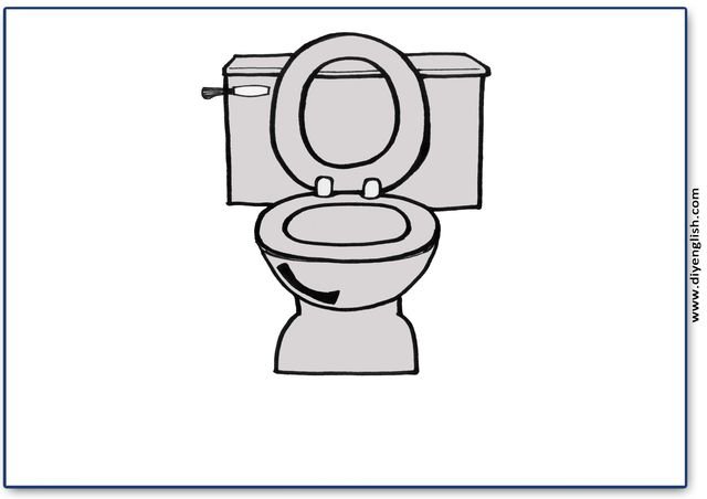 toilet – Blank – colour & write flashcard
