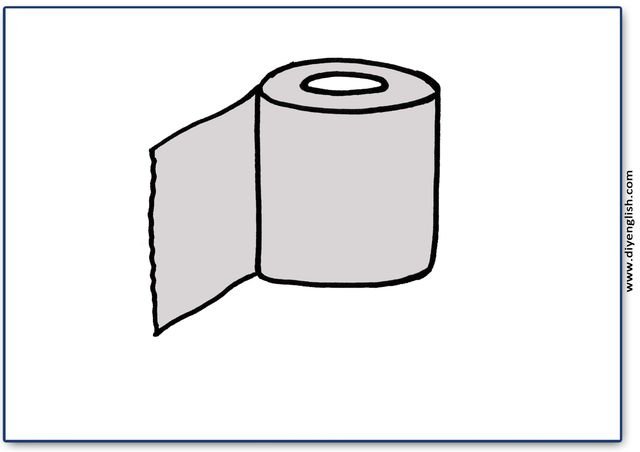 toilet paper – Blank – colour & write flashcard