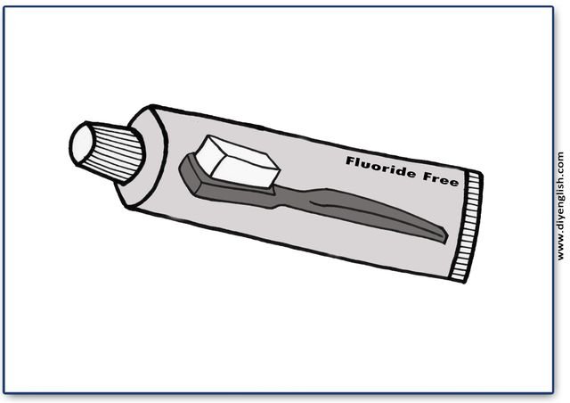 toothpaste – Blank – colour & write flashcard
