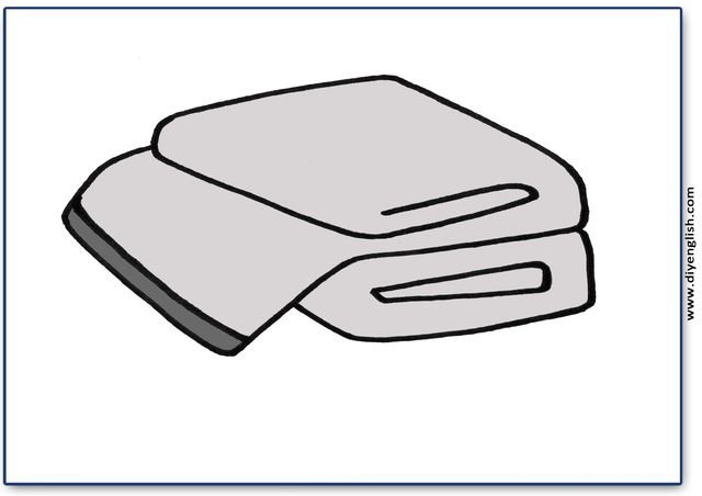 towel – Blank – colour & write flashcard