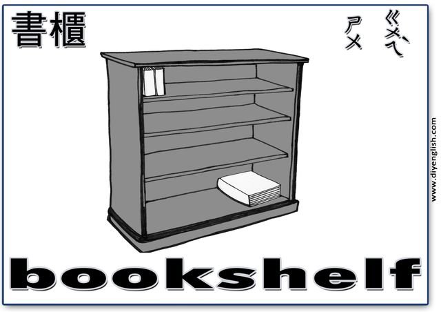 bookshelf – Chinese & English flashcard