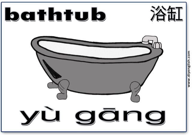 bathtub – Chinese & Pinyin flashcard