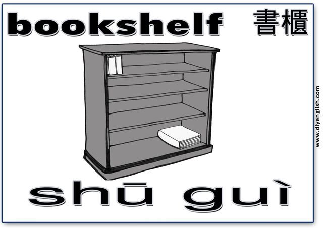 bookshelf – Chinese & Pinyin flashcard