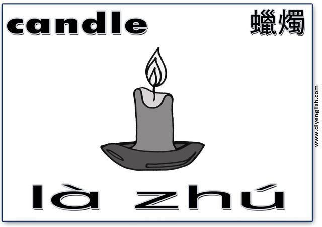 candle – Chinese & Pinyin flashcard