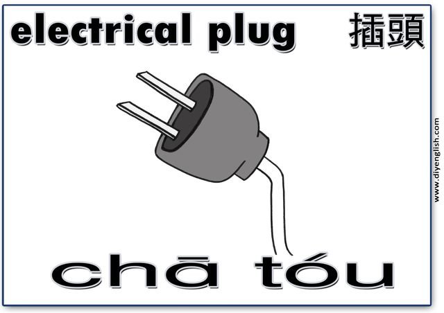 electrical plug – Chinese & Pinyin flashcard