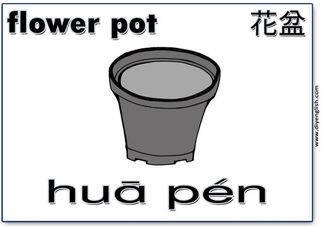 flower pot – Chinese & Pinyin flashcard