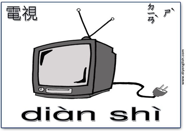 television – Chinese & Pinyin flashcard