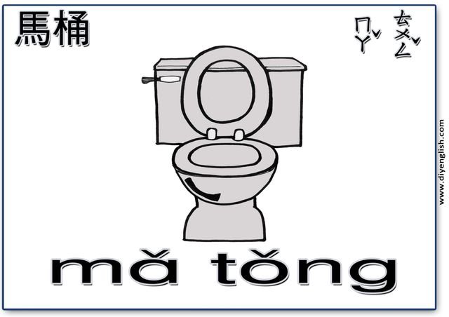 toilet – Chinese & Pinyin flashcard