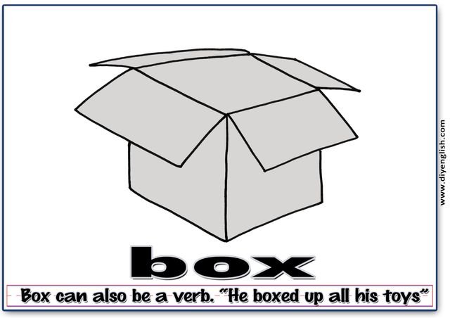 box – Word & fun-fact sentence flashcard