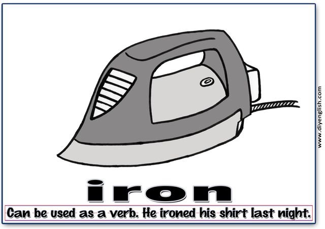 iron – Word & fun-fact sentence flashcard
