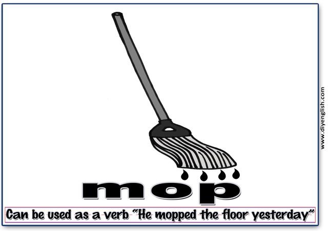 mop – Word & fun-fact sentence flashcard
