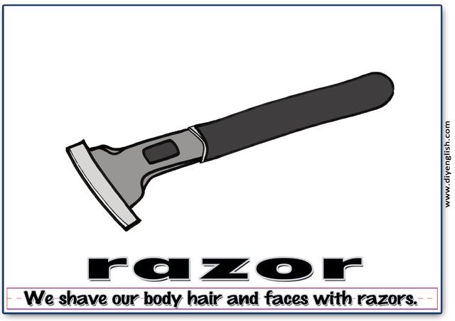 razor – Word & fun-fact sentence flashcard