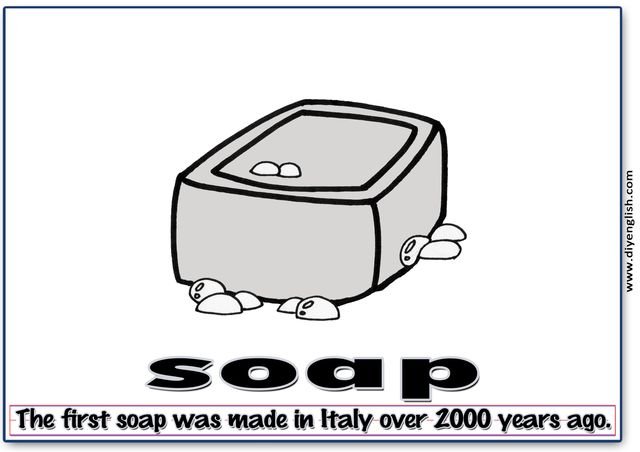 soap – Word & fun-fact sentence flashcard