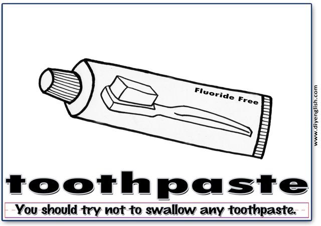 toothpaste – Word & fun-fact sentence flashcard