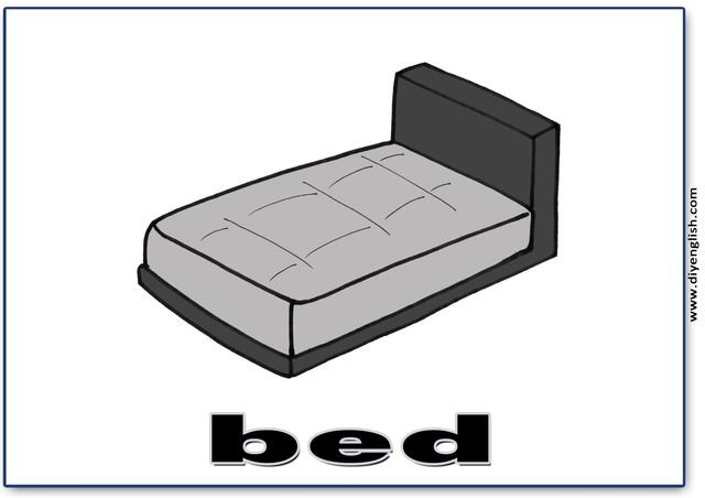 bed – English word flashcard