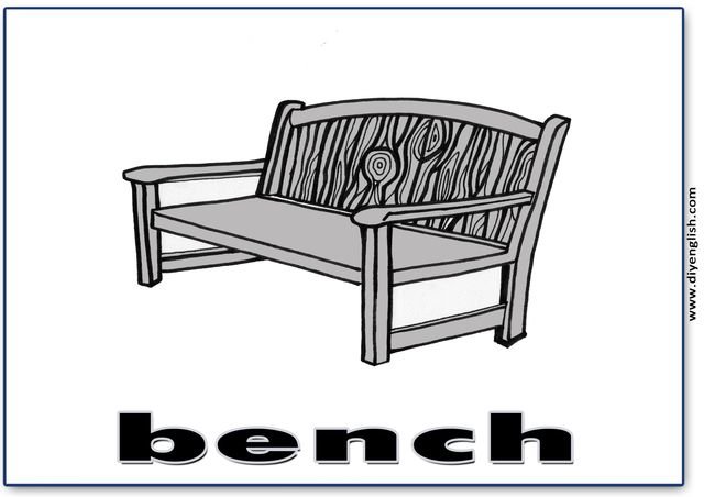 bench – English word flashcard