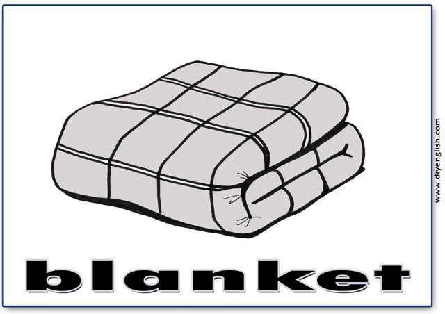 blanket – English word flashcard