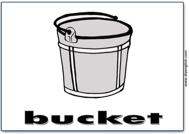 bucket – English word flashcard