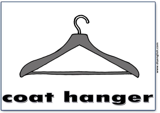 coat hanger – English word flashcard